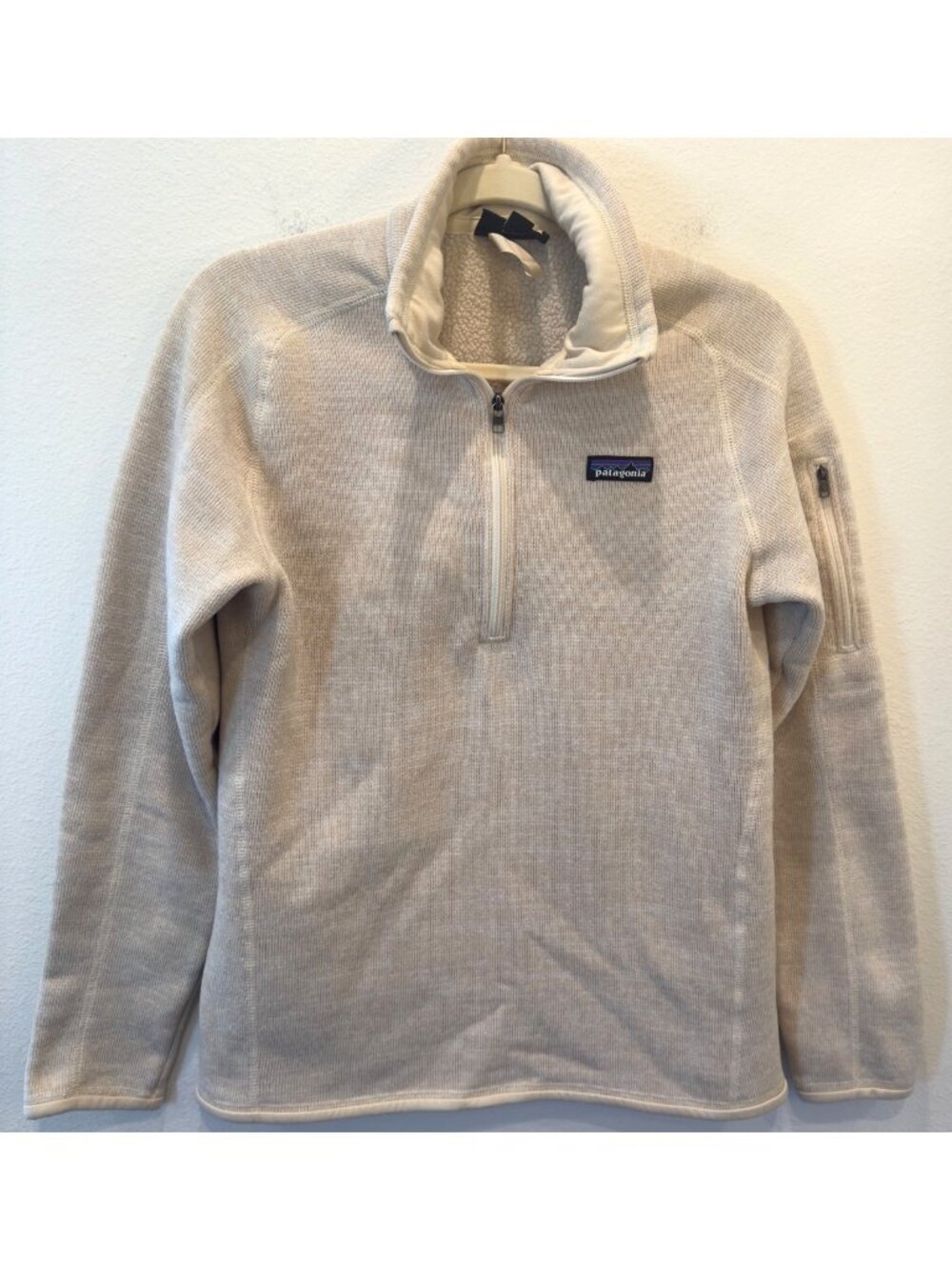 Patagonia Women’s Pullover Quarter Zip Tan Better Sweater Size Medium H